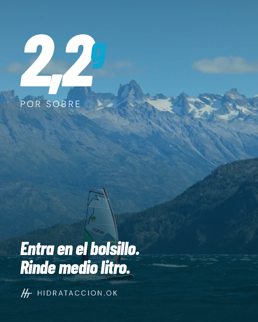 Placa: 2,2 g por sobre